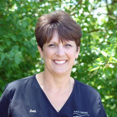 A headshot of beth, a Dental Hygienists at Fall Creek Family Dental.